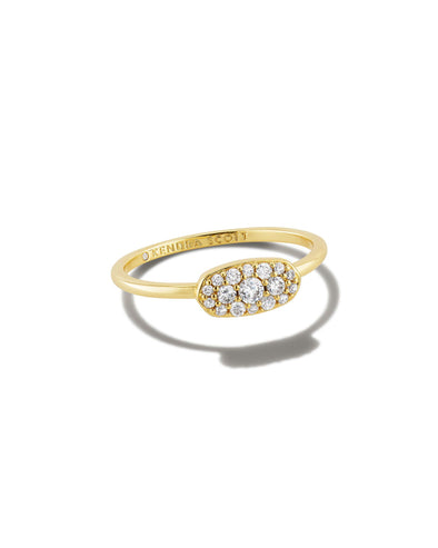 GRAYSON BAND RING GOLD WHITE CRYSTAL