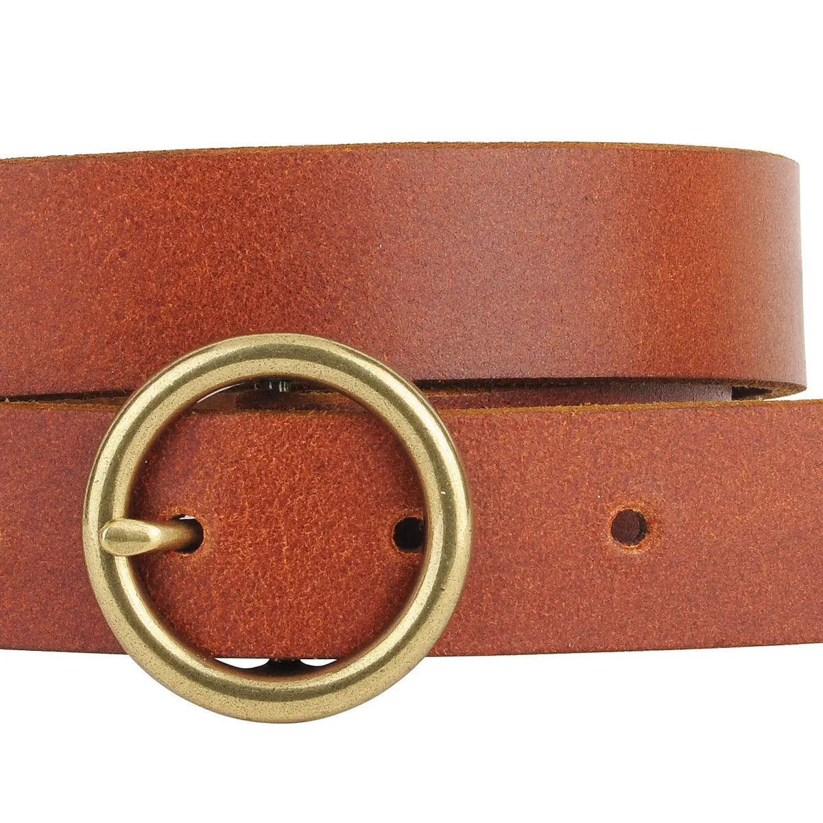 小物 leather studs circle buckle belt brown Genuine Vintage Retro Circle Studded Leather Belt