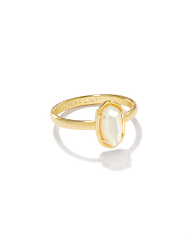 GRAYSON BAND RING GOLD IVORY MOTHER OF PEARL