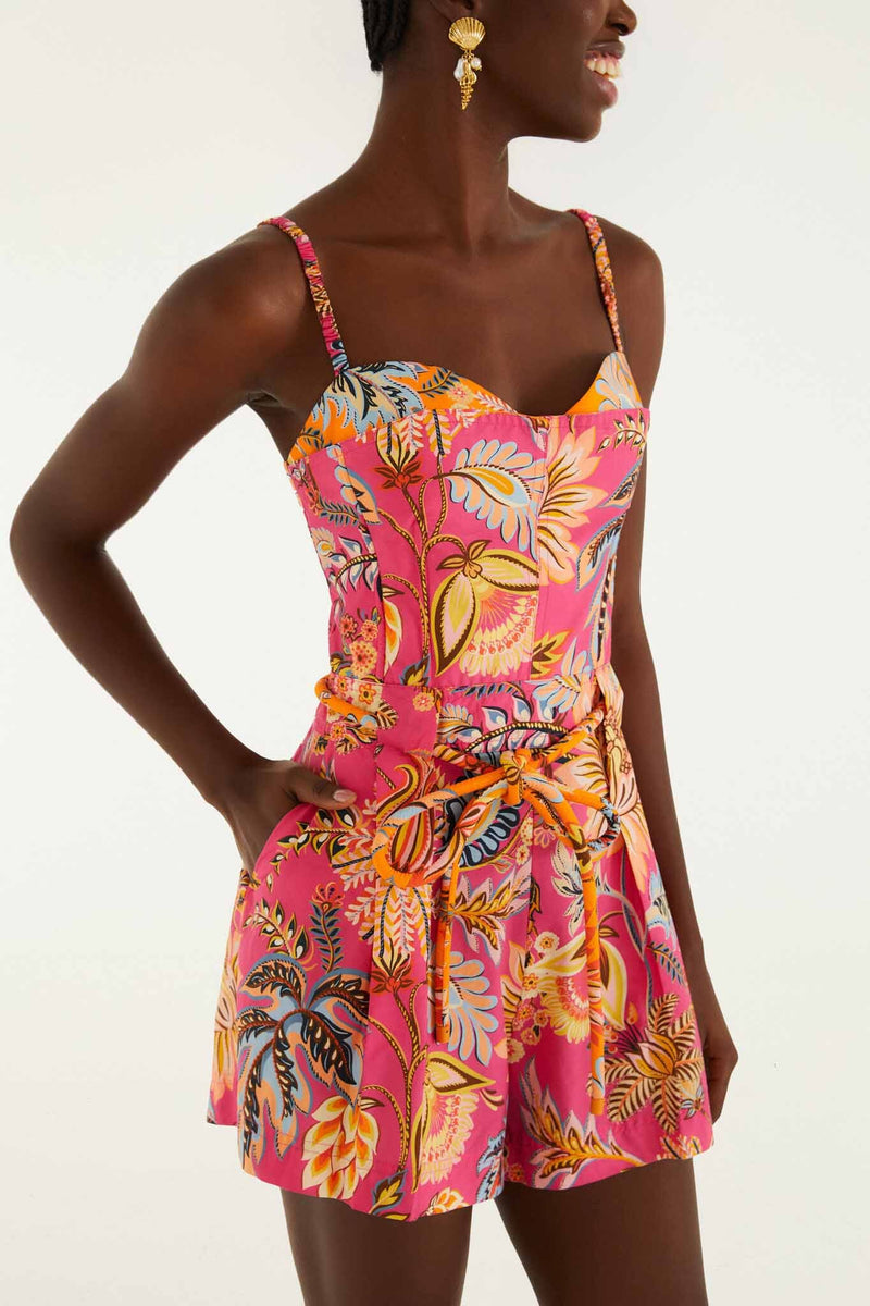 LIGIA FLORAL PINK MINI JUMPSUIT – Teak and Ivy
