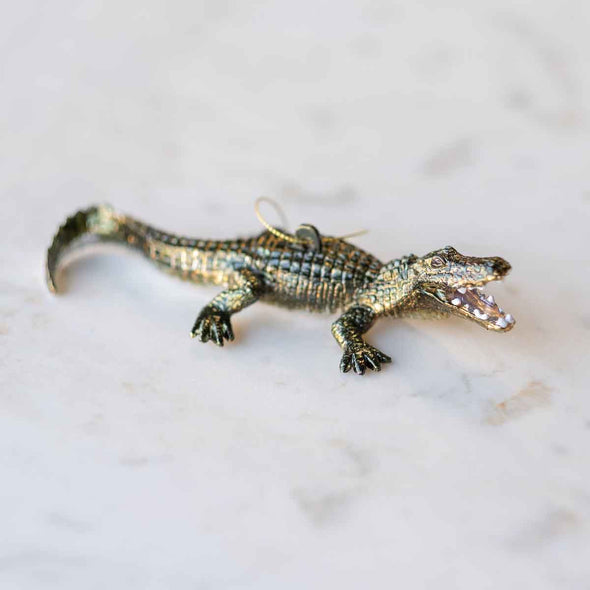 Gator Ornament   Green   6"