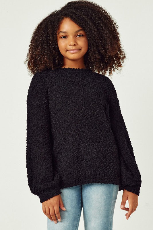 GIRLS POPCORN SWEATER