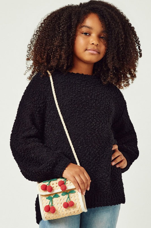 GIRLS POPCORN SWEATER