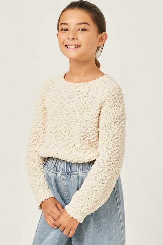 GIRLS POPCORN SWEATER