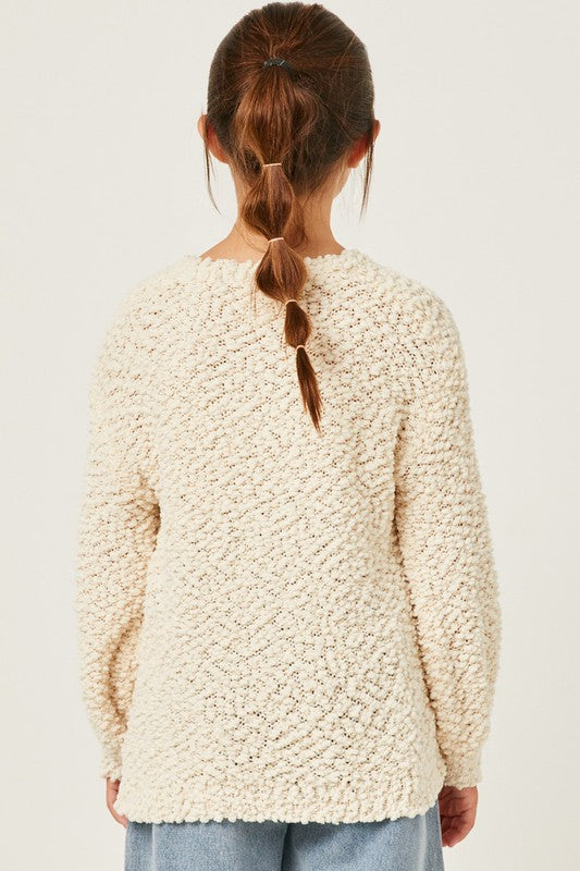 GIRLS POPCORN SWEATER