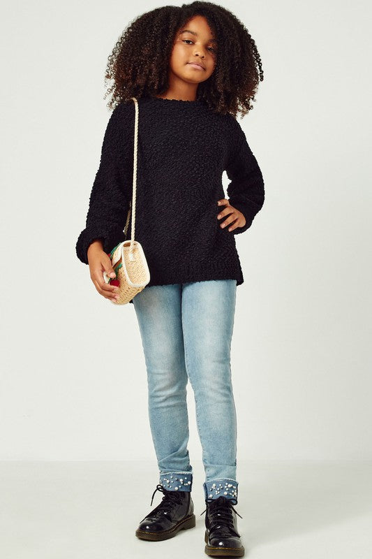 GIRLS POPCORN SWEATER
