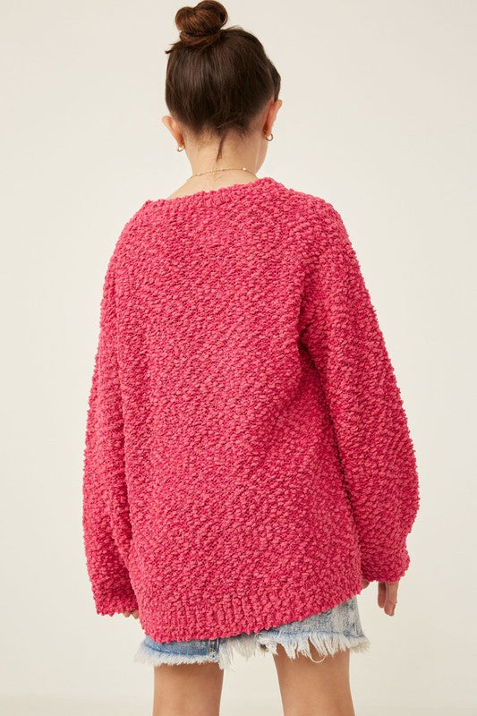 GIRLS POPCORN SWEATER