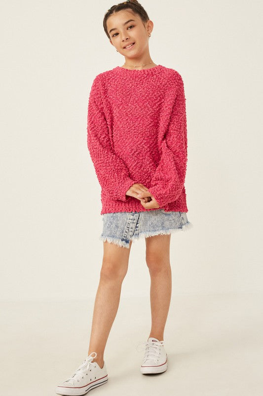 GIRLS POPCORN SWEATER