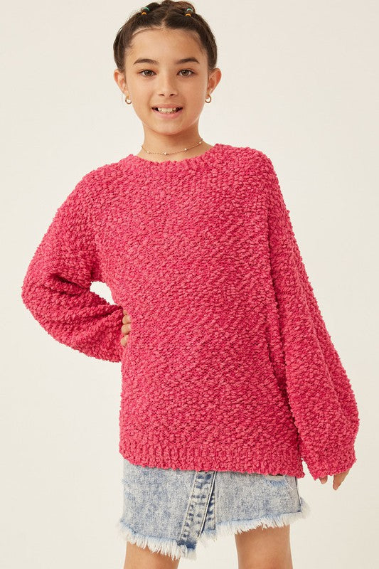 GIRLS POPCORN SWEATER