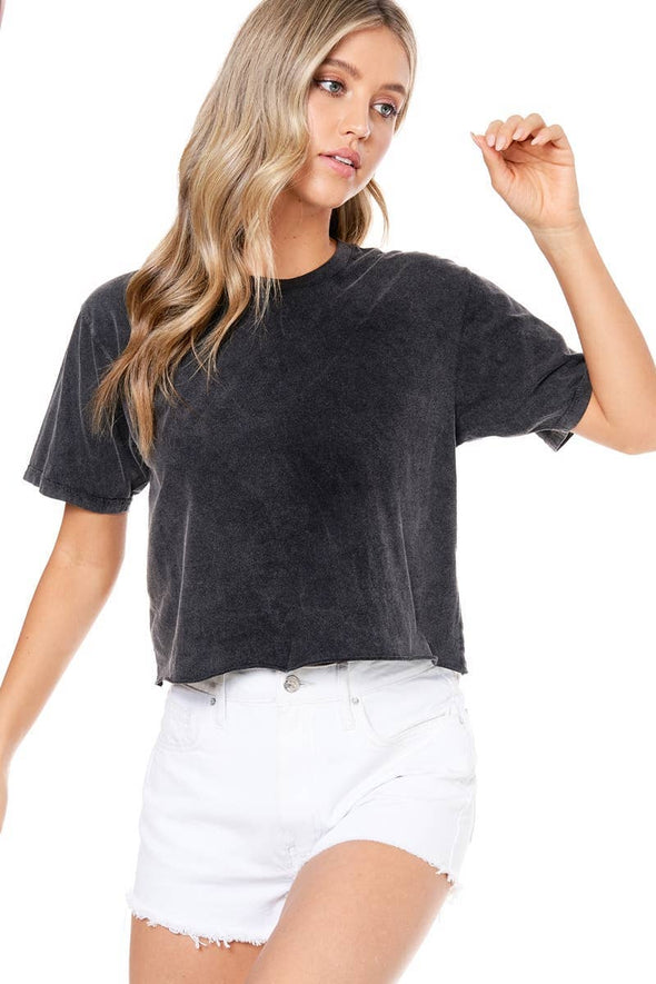 MINERAL WASHED CROP TEE