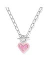 ARI HEART ENAMEL FRAME LINK AND CHAIN NECKLACE