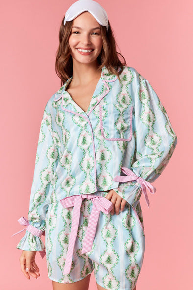 SATIN GINGHAM PJ SET