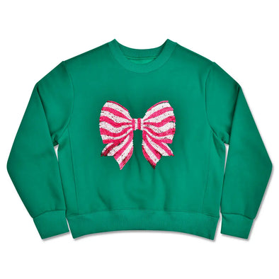 GIRLS BOW SEQUINS SWEATSHIRT