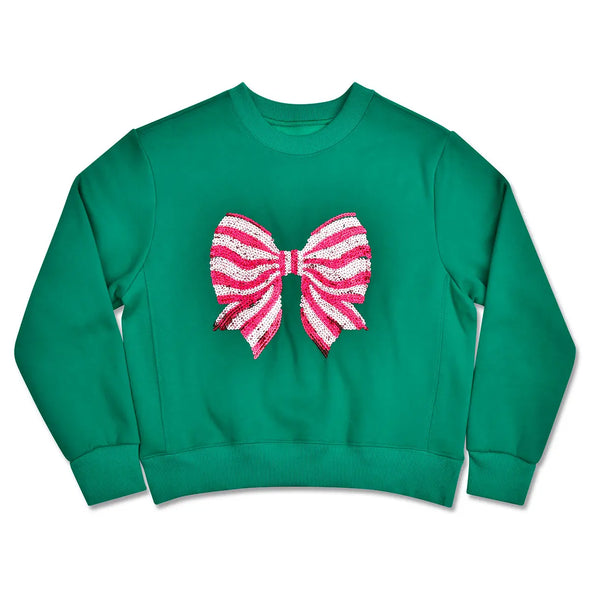 BOW SEQUINS SWEATSHIRT