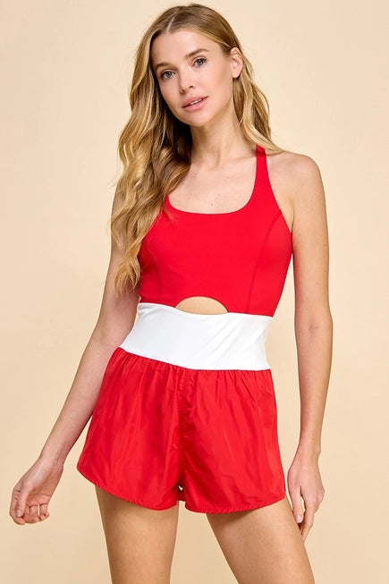 COLOR BLOCK ROMPER