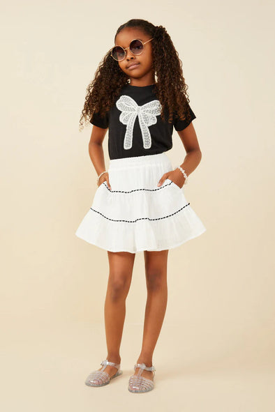 GIRLS RIBBON TRIMMED SKIRT