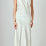 STRAPLESS SATIN MAXI