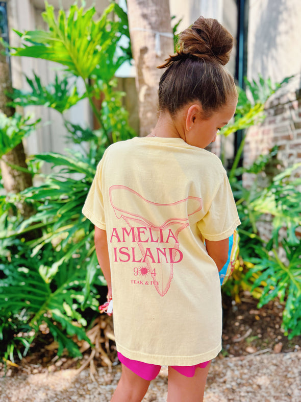 GIRLS AMELIA ISLAND SHARK TOOTH TEE