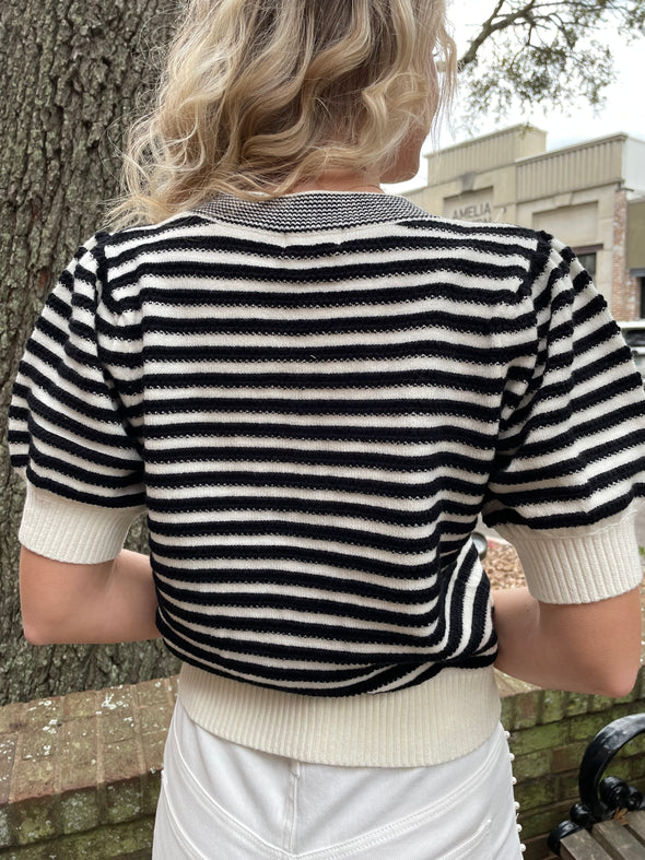 BLAIR STRIPED BOW SWEATER TOP