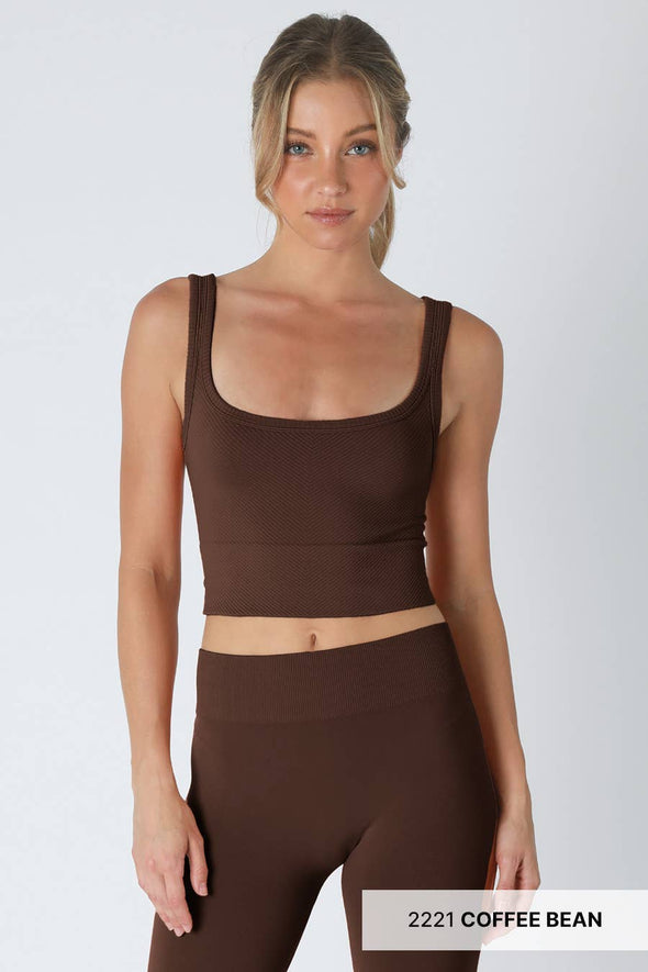 CHEVRON RIBBED CROP TOP