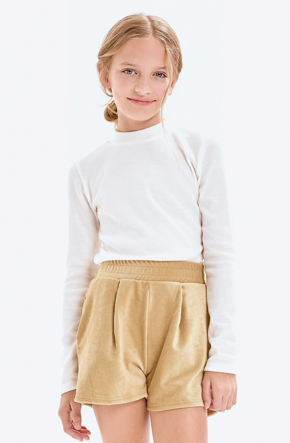 GIRLS RUBY RIBBED MOCK NECK TOP