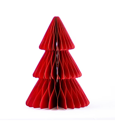 ACCORDION PAPER TREE DARK RED 10"