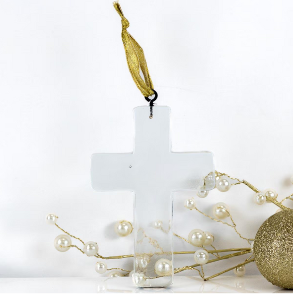 CROSS GLASS ORNAMENT