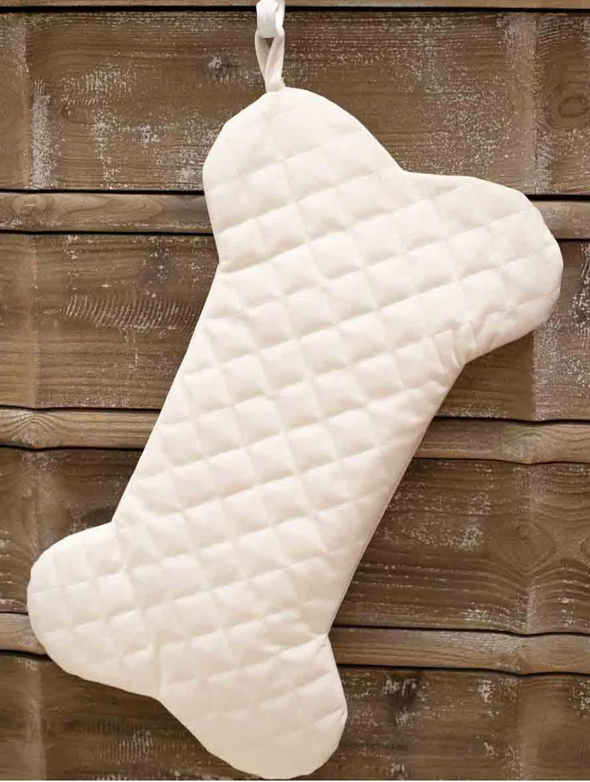 QUILTED DOG BONE STOCKING