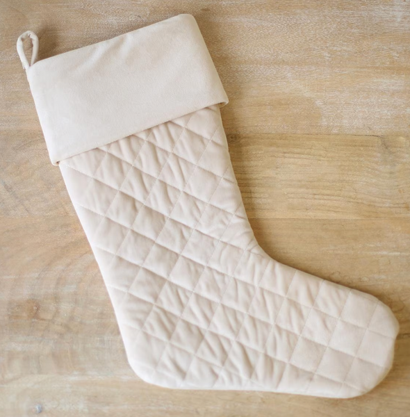 QUILTED CREAM STOCKING