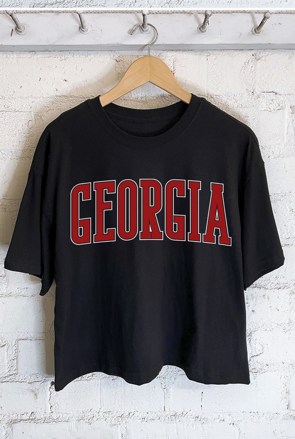 GEORGIA PUFF PRINT CROPPED TEE