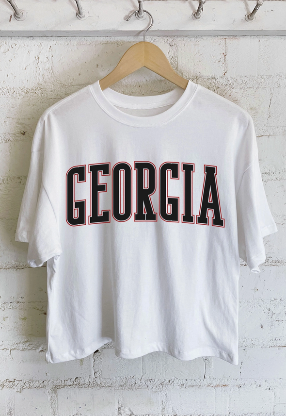 GEORGIA PUFF PRINT CROPPED TEE