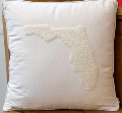 FLORIDA EMBROIDERED PILLOW