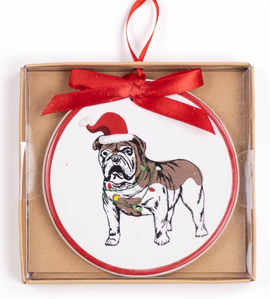 MERRY BULLDOG ORNAMENT