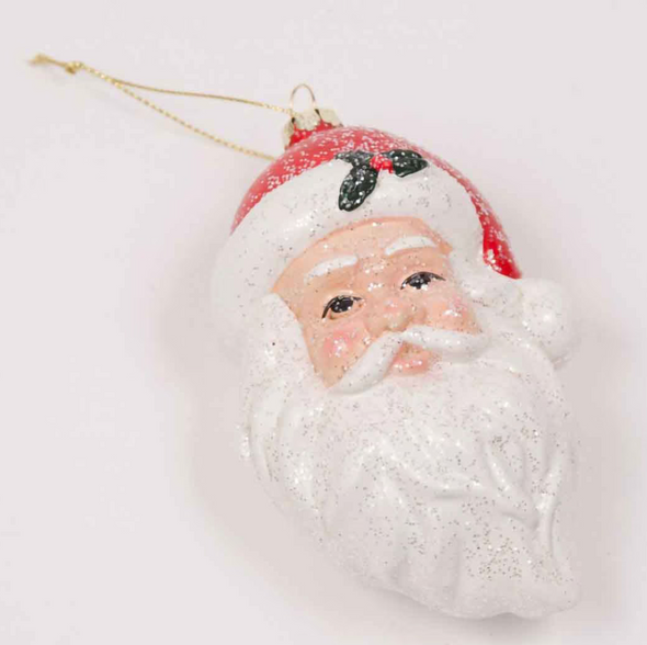 JOLLY SANTA ORNAMENT WHITE/RED