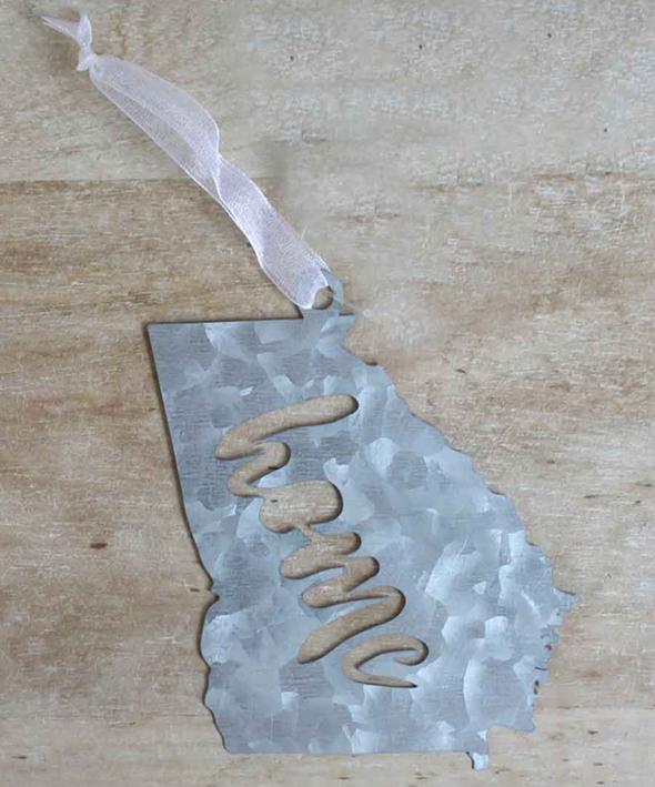 GALVANIZED GEORGIA HOME ORNAMENT