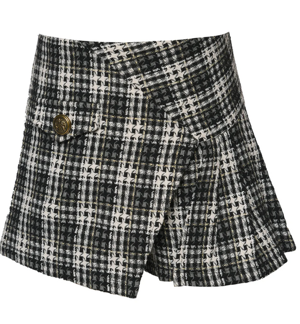 GIRLS NOEL PLAID TWEED SKORT