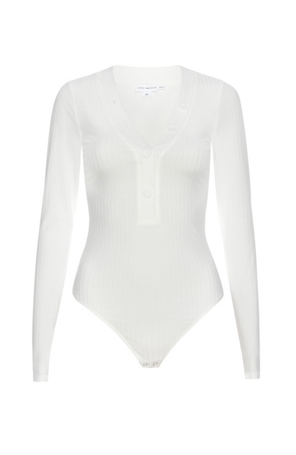 RIBBED HENLEY BODYSUIT