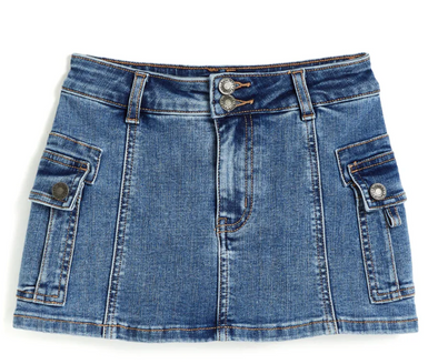 GIRLS CARGO DENIM SKIRT