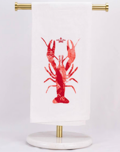 WATERCOLOR CRAWFISH  HAND TOWEL