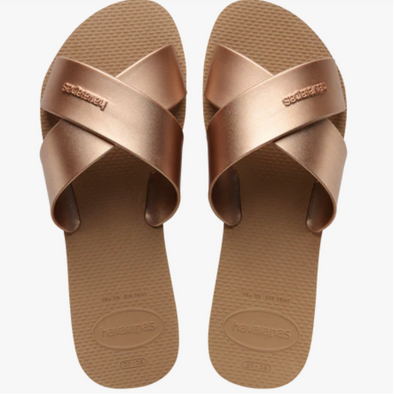 HAVAIANAS AQUA METALLIC GOLDEN SANDAL