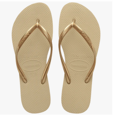 HAVAIANAS SLIM SANDAL SAND GREY/LIGHT GOLDE