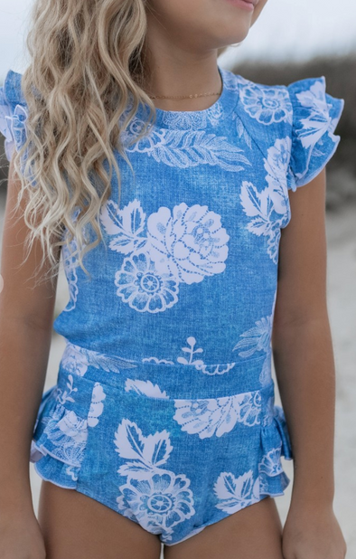 GIRLS RUFFLE ONE-PIECE
