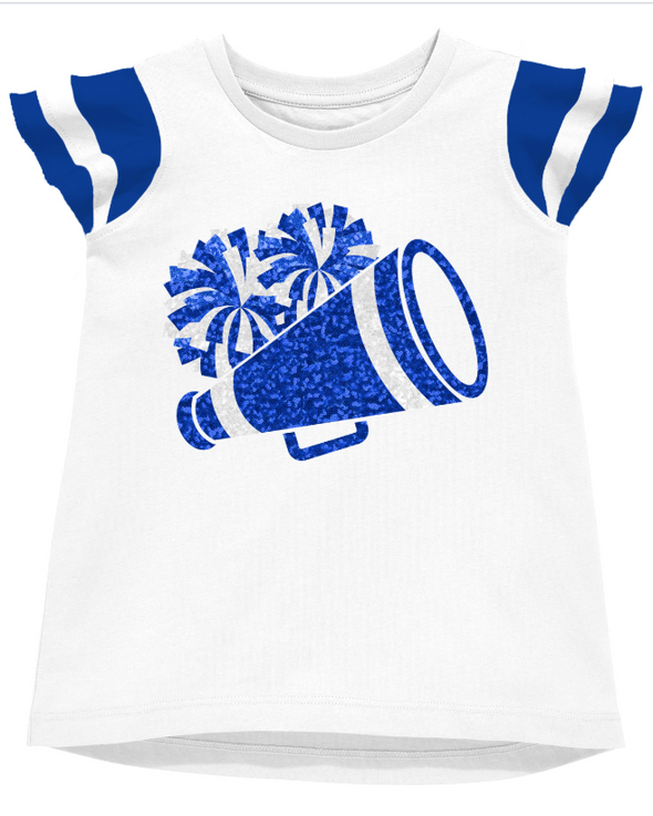 GIRLS SHIMMER RUFFLE SLEEVE SEQUIN CHEER