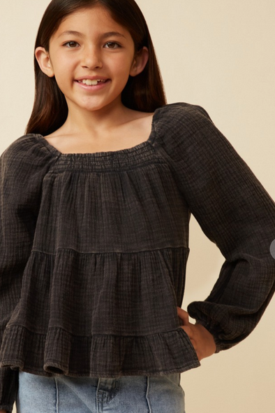 GIRLS PEPLUM TOP