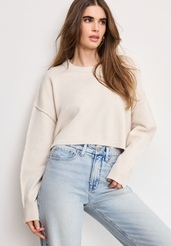GOOD AMERICAN COZY KNIT CREW NECK