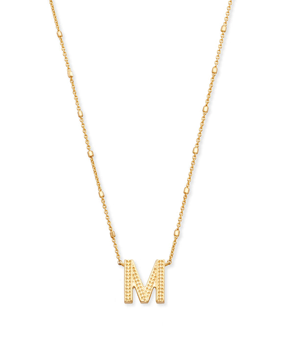 LETTER PENDANT NECKLACE IN GOLD