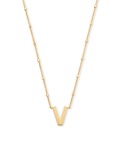 LETTER PENDANT NECKLACE IN GOLD