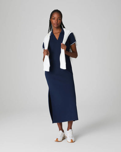 SPANX AIRPIQUE POLO DRESS - NAVY