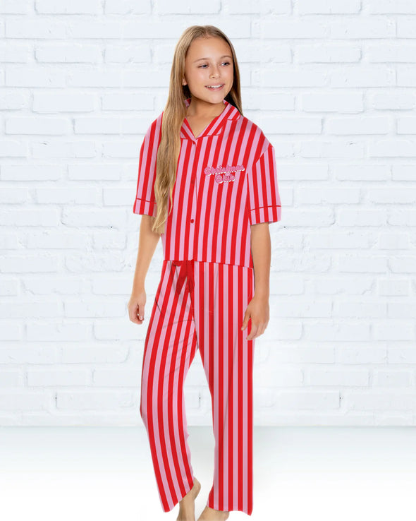 GIRLS SILKY CHRISTMAS PJ SET