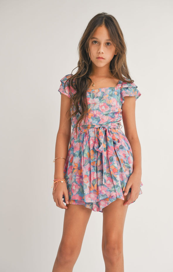 GIRLS LEI RUFFLE ROMPER